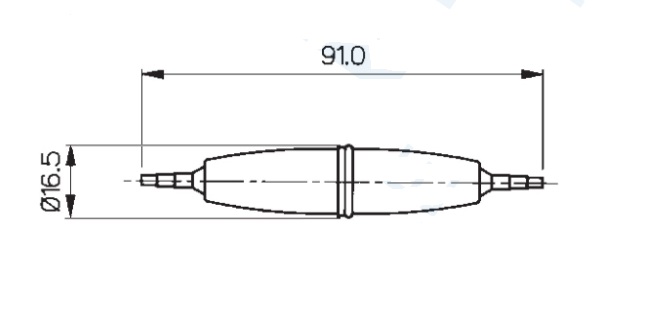 Obudowa bezpiecznika topikowego 10A/50V. Wymiary zewnętrzne (długość x średnica maksymalna): 91 mm x 16,5 mm. Spełnia normę IP66. Temperatura pracy od -20 stopni C do 70 stopni C.
Decyzja wydana powtórnie w miejsce decyzji numer PL BTI WIT-2018-000329.