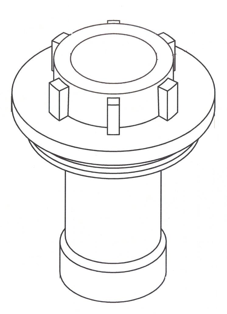 Nasadka cylindra agregatu hydraulicznego wykonana ze stali, uszczelnia komorę olejową agregatu hydraulicznego oraz jest nakrętką ustalającą osiowe położenie stalowego tłoczyska w agregacie hydraulicznym. Element walcowy o różnych średnicach zewnętrznych i wysokości 10 cm, posiada otwór przelotowy o średnicy 32 mm. Z jednej strony zakończony kołnierzem o średnicy 40 mm a z drugiej kołnierzem z poprzecznymi wypustami prostokątnymi, przylegającymi do kołnierza o średnicy 80 mm.