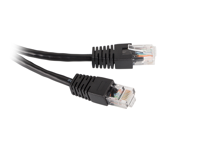 Kabel sieciowy o długości 3 metrów. Elastyczny, czarny przewód, obustronnie wyposażony w złącza RJ45. Stosowany do podłączania urządzeń z interfejsem sieciowym (komputerów PC, laptopów, sprzętu RTV) do Internetu lub do budowy lokalnych sieci komputerowych LAN.