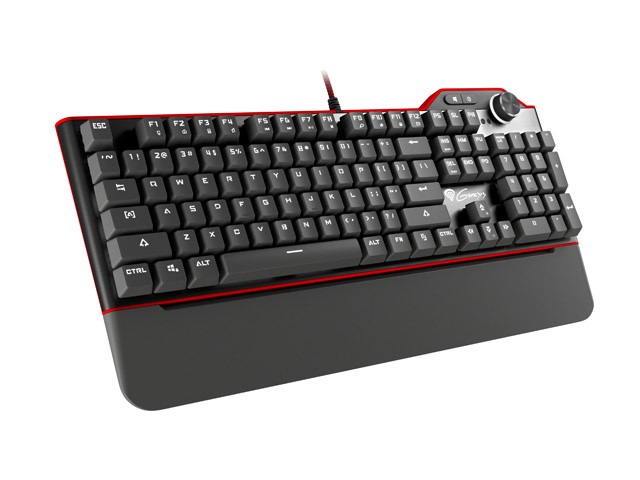 KLAWIATURA MECHANICZNA RX85 posiada funkcję blokowania klawisza Windows, jest wyposażona w funkcję N-key Rollover, czyli anti-ghosting dla wszystkich klawiszy ,brązowe przełączniki mechaniczne marki Kaihl , podświetlana  LED z możliwością ustawienia 5 różnych trybów i 4 poziomów intensywności światła,ma do dyspozycji 12 klawiszy funkcyjnych oraz specjalny volume knob, posiada wyprofilowaną podpórkę pod nadgarstki przyczepianą do klawiatury za pomocą magnesów, możliwość regulowania wysokości za pomocą rozkładanych nóżek, dodatkowo pokrytych gumą.Urzadzenie wyposażone jest w przewód połączeniowy PC 1,6m. Wymiary klawiatury 449 x 210 x 36 mm. Liczba klawiszy 104.Aluminiowa obudowa. klawiatura posiada pokrętło regulacji głośności.