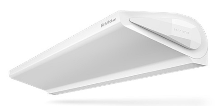 Kurtyna powietrzna WING (model: C100, C150 lub C200) bez wymiennika ciepła, przeznaczona do tworzenia bariery powietrznej w pomieszczeniach poprzez wytwarzanie czynnika roboczego w postaci dynamicznego strumienia powietrza chroniącego przed przenikaniem zimnego powietrza do ogrzewanego budynku lub wynikaniem ciepłego powietrza do obiektów klimatyzowanych i chłodni. Energia strumienia powietrza generowanego przez wentylator kurtyny wytwarza barierę powietrzną (niewidzialną ścianę powietrza), która zapobiega przepływowi powietrza pomiędzy środowiskami o rożnych warunkach termicznych. Kurtyna tworzy granicę między dwiema strefami temperaturowymi. Kurtyna składa się z wentylatora promieniowego z silnikiem elektrycznym (jednofazowym AC w wykonaniu 3 biegowym i EC z elektronicznym układem regulacji obrotów), służącego do wydmuchiwania strumienia roboczego powietrza, umieszczone we wspólnej obudowie. W zależności od modelu kurtyny stosuje się do drzwi o szerokości 1 m, 1,5 m i 2m. Moc silnika elektrycznego wentylatora (AC): 180, 220 i 320 W, a (EC): 150, 180 i 260 W. Wydajność wentylatora w zależności od rodzaju kurtyny wynosi 1950 m3/h, 3200 m3/h i 4600 m3/h. Masa kurtyn: 23 kg, 31 kg i 47 kg.
