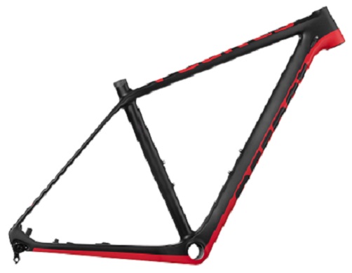 Rama roweru górskiego (MTB) Peak 29. Wykonana z włókien węglowych w technologii Monocoque, z niewielkimi elementami aluminiowymi - pełniącymi funkcję gwintów, polakierowana na kolor czarno - czerwony. Artykuł pochodzący i przywożony z Chin w ilości poniżej 300 sztuk miesięcznie. Zgodnie z deklaracją rama nie jest przeznaczona do produkcji rowerów. Pakowana w pudło kartonowe po 2 sztuki, bez dodatkowego wyposażenia. Masa ramy: 1,3 kg.