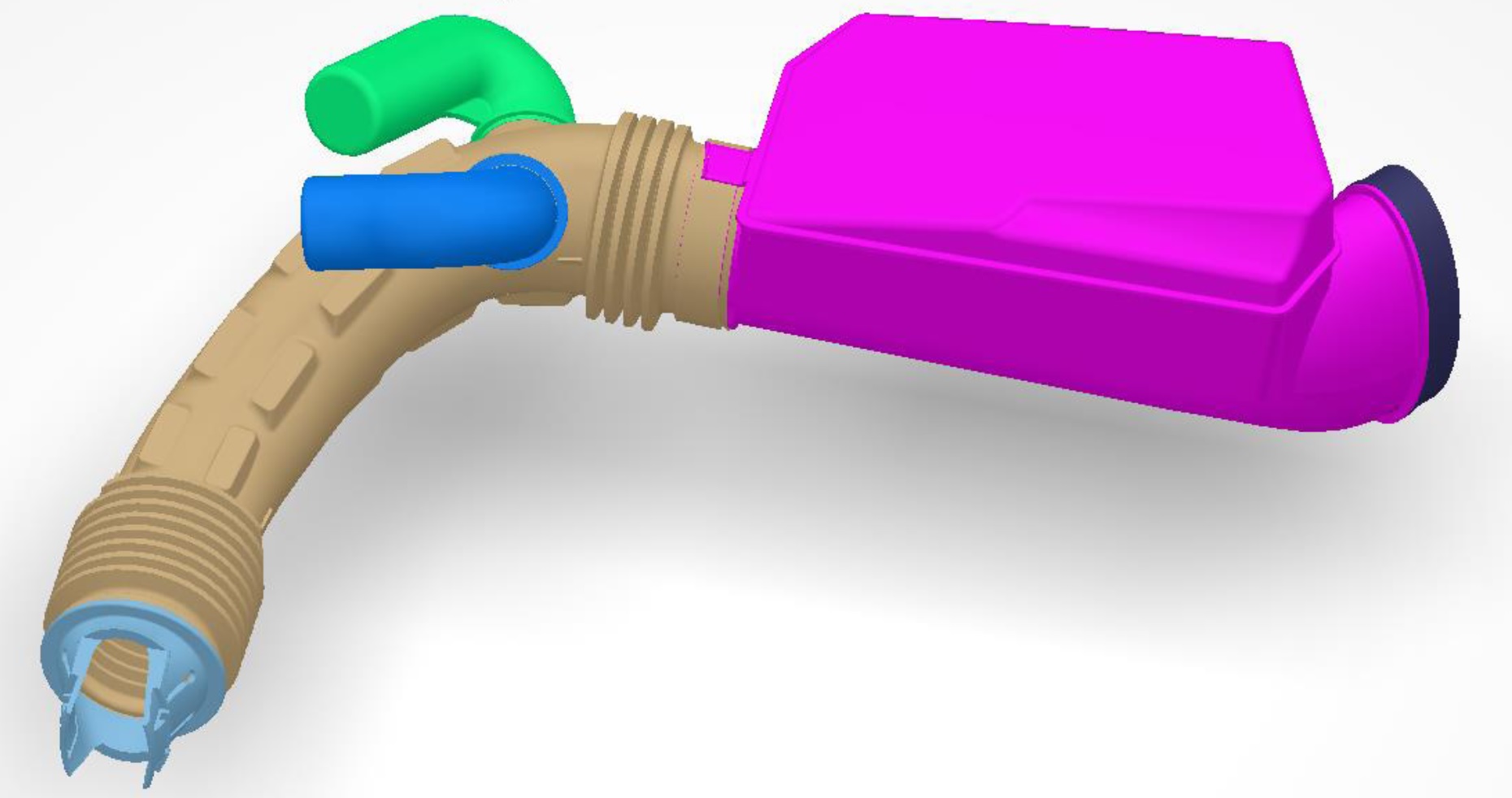 Produsul reprezinta o conductă de aer cu rezonator, fabricate din material plastic, care este montata in amonte de filtrul de aer al unui autovehicul. Rezonatorul este o cameră de expansiune în conducta de admisie, neted, care reglează admisia de aer catre motorul autoturismului și nivelul zgomotului. Adăugarea unei camere de expansiune la conducta de admisie forțează aerul care revine din motor să încetinească pentru a umple cavitatea, consumând astfel o mare parte din energie și încetinind inversarea undei de presiune. Rezonatorul ajută ca motorul să fie mai silențios și mai puternic.
