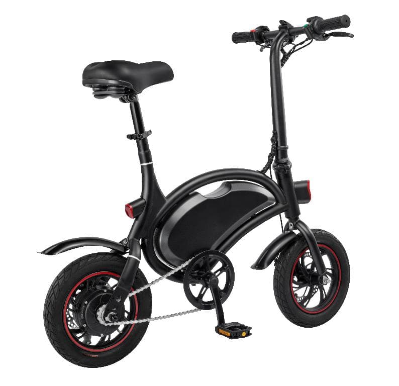 Transportmedel utan pedalassistans, i form av en moped. Mopeden är enligt uppgift försedd med bland annat en elmotor på 350 W, gashandtag, lampor och trampor vilka kan användas om batteriet tar slut. Uppstart och hastighetsreglering sköts via gashandtaget. Mopeden har måtten 105 x 96 cm, en vikt på 14,5 kg och en maxhastighet av 25 km i timmen