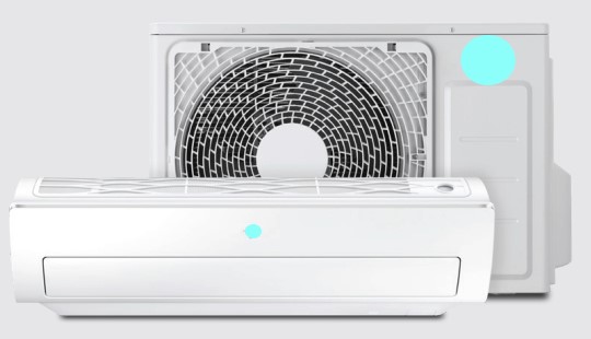 Luft till luft system med värmepump för uppvärmning/kylning av inneluft (split-system).
Varan fungerar som en rumsuppvärmare och om den reverseras så kyler den rummet. Rummet kan även avfuktas.
Utomhusdel med rotationskompressor, evaporator och motordriven fläkt. Inomhusdel med kondensor, motordriven fläkt, luftrenare samt kontrollpanel. De båda delarna är förbundna med rör och kablar.
Mått (bredd x djup x höjd) och vikt:  Inomhusdel: 896 x 261 x 261 mm, 11 kg   
Utomhusdel: 790 x 285 x 548 mm, 34 kg