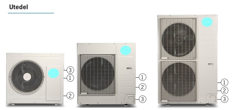Luft till vatten värmepump av invertertyp.
Varan kan användas till att värma byggnader, pooler och tappvatten.
Utedel (av typen monobloc) till ett luft/vattenvärmpumpsystem, har
en hermetiskt sluten kylkrets och innehåller två värmeväxlare (evaporator och kondensor), fyrvägsventil och expansionsventil. (För att få ett komplett värmesystem krävs en innedel, vilken inte omfattas av detta beslut.) Uppvärmt vattnet cirkulerar genom såväl utedel som innedel.
Kretsloppet går att köra åt motsatt håll för att kyla vattensystemet/fastigheten.
Varan är förfylld med R410A köldmedium.
Vikt: 59 / 76 / 108 kg
Mått: (BxDxH) ca. 88x31x80 / 94x33x100 / 94x33x142 cm