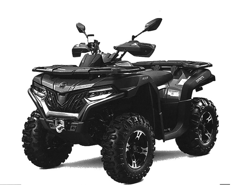 Ett nytt terränggående fyrhjuligt motorfordon (ATV All Terain Vehicle) med förbränningskolvmotor med gnisttändning, med en cylindervolym av 580 cc, en effekt av 30 kW och en torrvikt av ca 384 kg.
Fordonet har enligt uppgift följande särskilda kännetecken:
 — ett styrsystem av biltyp (Ackermanprincipen) som manövreras med hjälp av ett styre,
 — bromsar på både fram- och bakhjul,
 — en automatisk koppling och en backväxel,
 — en motor som är särskilt avsedd för användning i svår terräng och som ger tillräcklig dragkapacitet på låga varv,
 — kraftöverföring till hjulen med hjälp av axlar,
 — däck med grovt utformade mönster för terrängkörning,
 — en draganordning utformad så att fordonet kan dra eller skjuta åtminstone två gånger fordonets egen torrvikt,
 — en dragkapacitet för ett icke-bromsat släp av ca 874 kg.
 — motorn kan åstadkomma maximal dragkraft med hjälp av en differentialspärr,
 — en fast monterad vinsch lämplig för att dra timmerstockar,
 — mått: 2320 X 1180 X 1390 mm (L X B X H)