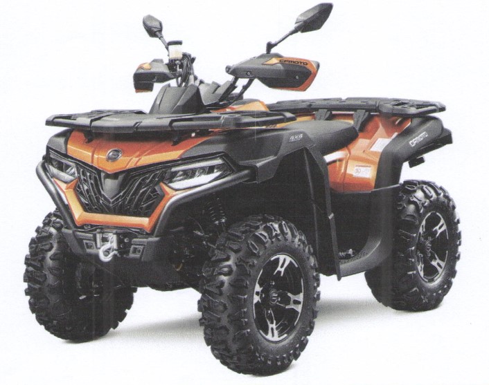 Ett nytt terränggående fyrhjuligt motorfordon (ATV All Terain Vehicle) med förbränningskolvmotor med gnisttändning, med en cylindervolym av 580 cc, en effekt av 30 kW och en torrvikt av ca 379 kg.
Fordonet har enligt uppgift följande särskilda kännetecken:
 — ett styrsystem av biltyp (Ackermanprincipen) som manövreras med hjälp av ett styre,
 — bromsar på både fram- och bakhjul,
 — en automatisk koppling och en backväxel,
 — en motor som är särskilt avsedd för användning i svår terräng och som ger tillräcklig dragkapacitet på låga varv,
 — kraftöverföring till hjulen med hjälp av axlar,
 — däck med grovt utformade mönster för terrängkörning,
 — en draganordning utformad så att fordonet kan dra eller skjuta åtminstone två gånger fordonets egen torrvikt,
 — en dragkapacitet för ett icke-bromsat släp av ca 874 kg.
 — motorn kan åstadkomma maximal dragkraft med hjälp av en differentialspärr,
 — en fast monterad vinsch lämplig för att dra timmerstockar,
 — mått: 2035 X 1180 X 1220 mm (L X B X H)