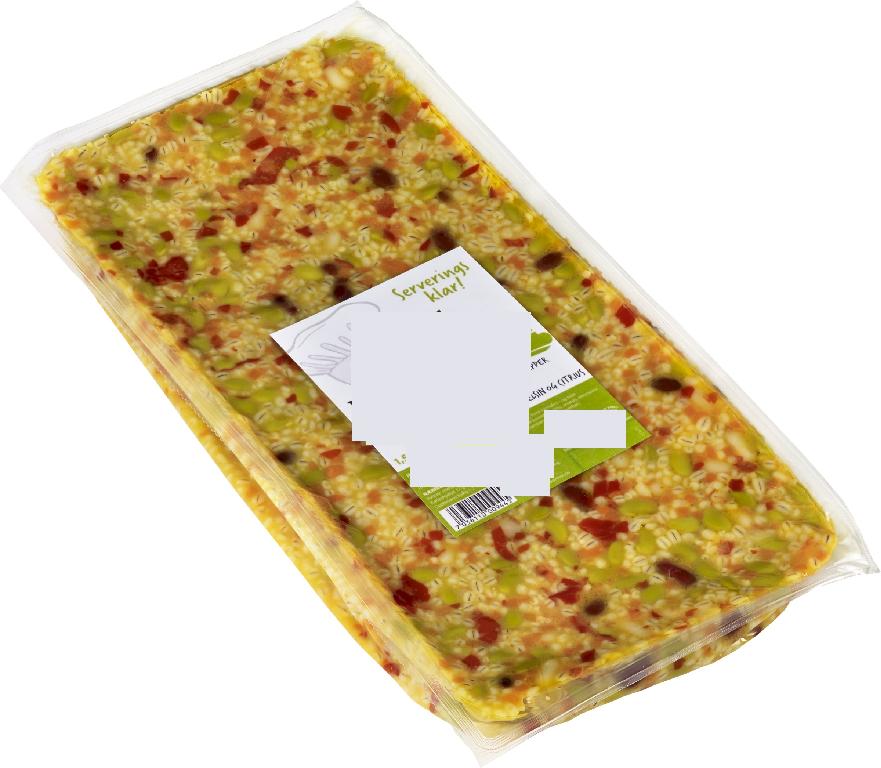 Beredning av spannmål enligt uppgift innehållande korn, bönor, morot, körsbärpeppar, rapsolja, apelsinjuiceskoncentrat, ananas, citronjuice, spiskummin, vitlök, salt, konserveringsmedel (natriumbenzoat, kaliumsorbat), surhetsreglerandemedel (mjölksyra, äppelsyra) och antioxideringsmedel. Salladen har huvudsaklig karaktär som en beredning av spannmål och föreligger i tre plastförpackningar om 1,5 kg per förpackning.