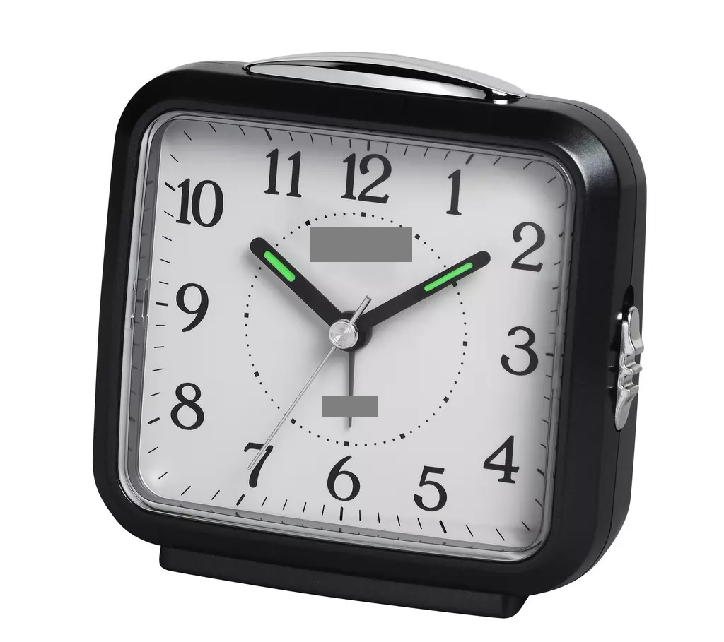 Elektriskt drivet väckarur, enligt uppgift med måtten 9 x 9,5 x 5 cm (H x B x Dj). Väckaruret har analog tidvisning (tim-, minut- och sekundvisare) och drivs av ett batteri (AA/LR6).
Väckarurets hölje består enligt uppgift av plast.