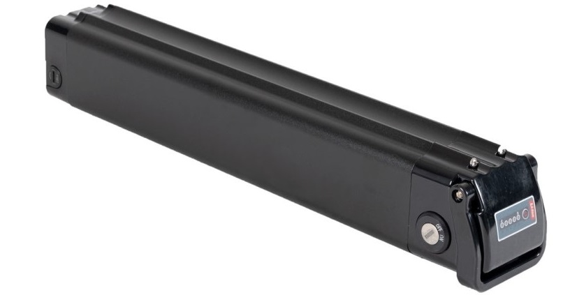 Elektrisk ackumulator med måtten 40 x 10 x 10 cm och vikten 3,5 kg.
Ackumulatorn är avsedd för elcykel.
Ackumulatorn består bl.a. av flera litiumjonceller, BMS skyddskrets med dubbla säkringar och är försedd med display för att visa status. Varan har en spänning på 36 V, kapacitet 13 Ah och uteffekt 468 Wh.