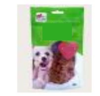 Hundfoder i form av kuber i detaljhandelsförpackning om 400 g. Kuberna innehåller enligt uppgift kött från biff, sötpotatismjöl, majsstärkelse, vegetabiliskt protein, glycerin, salt, sorbitol och kaliumsorbat.