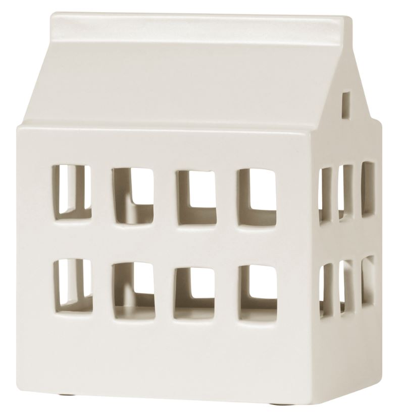 Enligt uppgift en prydnadsartikel av glaserat stengods i form av ett hus med måtten 16 x 13 x 9 cm (H x B x L). På samtliga sidor finns utskurna öppningar föreställande fönster.
Varan är avsedd att användas inomhus för dekoration.
Artikeln har inbyggd ljuskälla (LED, 3 lumen) som belyser varan interiört. LED-belysningen drivs av batterier (medföljer ej) och styrs av en inbyggd timer.
Varan är förpackad i detaljhandelsförpackning.
 
Artikeln klassificeras som prydnadsartikel eftersom belysningen endast förhöjer den dekorativa effekten.