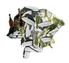Dekorationsartikel av papper med tryck på båda sidor. Varan består av ca 260 st champagneflaskor och ca 65 st studentmössor. Flaskorna har måtten 2,9 x 1 cm och en vikt av 15 g. Mössorna har måtten 2,8 x 1,7 cm och en vikt av 5 g.
Varan ska användas som festdekoration vid studentfirande. Utsmyckningseffekten uppnås genom att strö ut champagneflaskorna och studentmössorna.
Varan föreligger i en plastpåse och är förpackad för försäljning i detaljhandeln