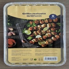 Engångsformar av aluminiumfolie med måtten 235 x 345 x 20 mm (B x L x H).
Formarna ska användas vid tillagning av livsmedel.
Aluminiumformarna är maskinellt framställda och är tillverkade av folie med en tjocklek av 0,065 mm.
Varan föreligger om fem formar i en förpackning för försäljning i detaljhandeln.