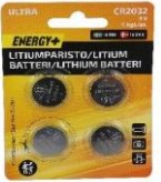 Knappcellsbatteri litium av typen CR2032 med en spänning på 3 V. Batteriet innehåller enligt uppgift elektrolytisk mangandioxid (katod) och litium (anod). Batteriet är icke-uppladdningsbart.

Varan är förpackad för försäljning i detaljhandeln i blisterförpackning innehållande 4 batterier.
