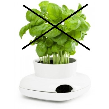 Kruka
Vit ytterkruka tillverkad av keramiskt material, enligt uppgift stengods. Krukan består av över- och underdel. Överdelen har en öppning med en diameter av 10 cm och ett hål i ena sidan för bevattning. Krukan har måtten 160 x 160 x 100 mm (l x b x h), glaserade inner- och ytterytor och är avsedd för förvaring av färska örter.