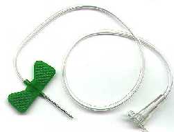 Igla za odvzem venske krvi, imenovana metuljček (Scalp Vein Set), je sterilni medicinski pripomoček za enkratno uporabo.

Igla vsebuje dodaten plastičen del, v obliki metuljčka, ki po vbodu preprečuje premikanje igle in posledično poškodbo žile, in plastično cevko, ki jo pritrdimo na luer nastavek.

Igla je namenjena za odvzem ene ali več epruvet z vzorcem venske krvi (lahko v več-urnem razmiku).