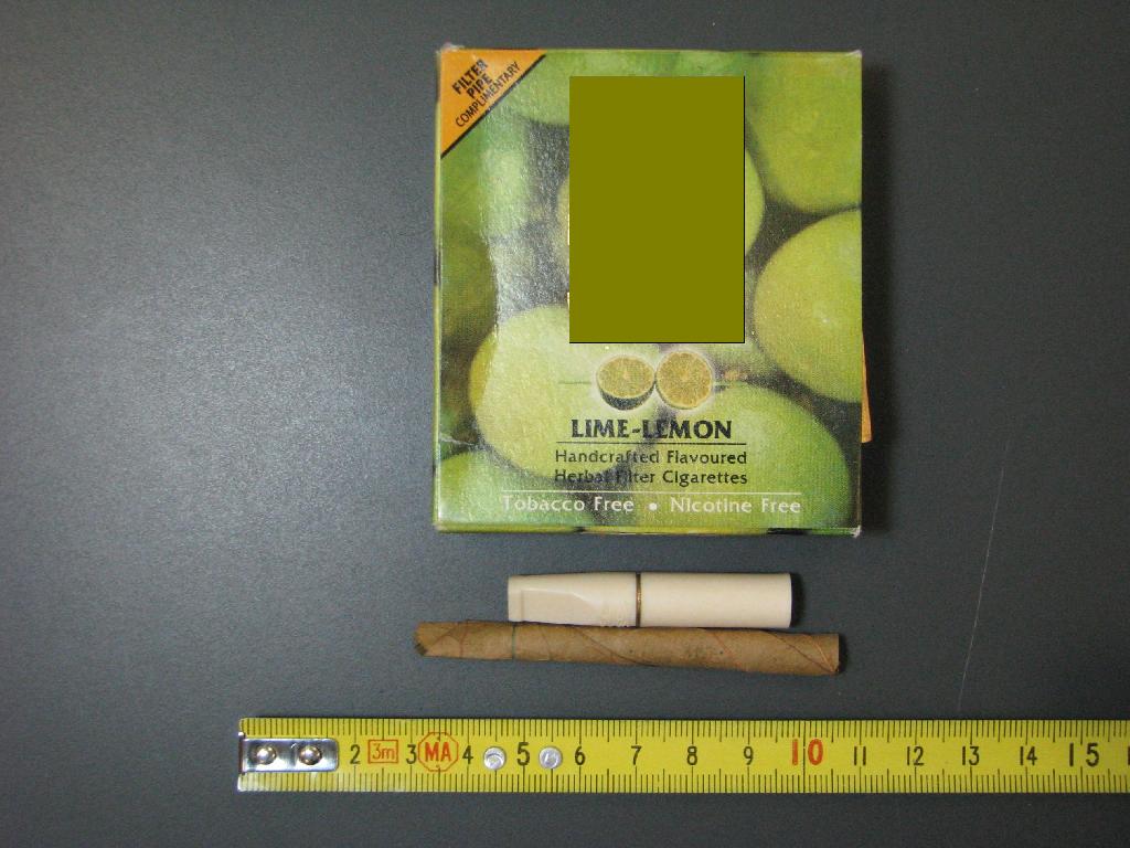 Cigarete, ročno izdelane iz posušenih zelišč, ter aromatizirane z aromo limete.
Ne vsebujejo niti tobaka niti nikotina.

Pakirane so v kartonsko škatlico po 20 kosov, skupaj z ustnikom iz plastične mase za večkratno uporabo.