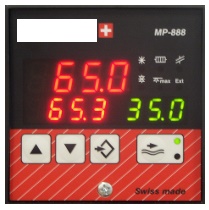 Izdelek je elektronski krmilnik za avtomatsko regulacijo temperature tekočine. Uporablja se v napravi za vzdrževanje temperature orodij. Krmilnik ne vsebuje tipal temperature in pretoka regulirane tekočine. Na prednji strani ima LED prikazovalnike za prikaz nastavljene željene temperature, za prikaz dejansko izmerjene temperature in prikaz pretoka tekočine, ter tipke za nastavljanje željenih vrednosti. Na zadnji strani ima priključke za vhodne in izhodne signale.  Približne dimenzije naprave so: dolžina 100 mm, širina 100 mm in višina 100 mm.
