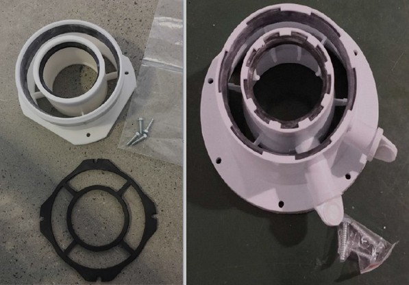 Adapter z eno testno ali dvema testnima točkama se na spodnji strani pritrdi na grelni kotel. Tesnila na zgornji in spodnji strani adapterja omogočita nepredušno povezovanje z drugimi elementi v dimovodnem sistemu.
Uporablja se za nizkotemperaturne ter oljne kondenzacijske in plinske kondenzacijske kotle, kot povezovalni element med grelnim kotlom in dimovodnim sistemom. Testni točki omogočata dostop do notranjega ali notranjega in zunanjega jaška v adapterju z napravo za analizo dimnih plinov, katero uporabljajo dimnikarji, serviserji in inštalaterji grelnih naprav.
Adapter je narejen iz plastične mase (polipropilen) in so mu priloženi vijaki iz navadne kovine za pritrditev na grelno napravo. Tesnila so iz silikona ali polipropilena.
Izdelek je mogoče šteti za del, saj ga je mogoče prepoznati, da je izključno namenjen ter nujno potreben za delovanje kotla za centralno kurjavo.