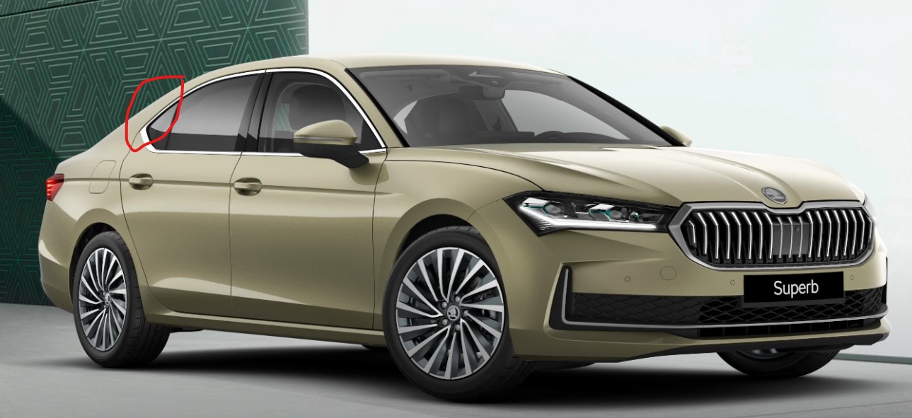 Krycia dekoratívna kovová lišta pre exteriér osobného automobilu, ktorá je určená na pripevnenie ku karosérií v oblasti skiel bočných dverí automobilu. Je vyrobená z nehrdzavejúcej ocele, špeciálne tvarovaná, aby zodpovedala použitiu u konkrétneho motorového vozidla, veľkosť cca 35 cm. Na lište sú pripevnené plastové úchyty (klipy) a na hranách lišty je nanesený tenký ochranný povlak termoplastického materiálu TPS-SEBS.