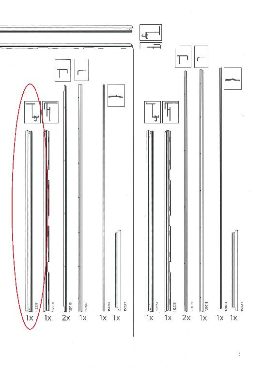 Náhradný komponent súpravy SET PAX HASVIK 200x236 ANOD - koľajnička vyrobená z hliníkovej zliatiny podľa normy EN AW-6063 s anodizovaným povrchom. Ide o kovanie použité do skrine. Na koľajničke sú namontované pomocou oceľových skrutiek a matíc dve záražky vyrobené z polyoximetylénu. Koľajnička má tvar a rozmery prispôsobené danému typu šatníkovej skrine, na ktorú sa namontuje pre zabezpečenie hladkého a rýchleho otvárania a zatvárania posuvných dverí skrine.