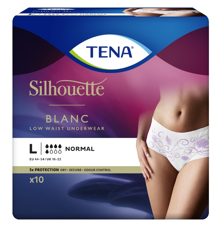 TENA Silhouette - absorpčné nohavičky na jedno použitie, ktoré sú určené na ťažkosti s únikom moču (inkontinencia). Absorpčné nohavičky sú priedušné, sú vyrobené z papiera a z buničiny s obsahom superbasorbentu. Absorpčné nohavičky pozostávajú z:
- tenkej vrstvy netkanej textílie potlačené moderným ženským vzorom,
- absorpčného jadra a buničiny s rozptýleným superabsorbentom,
- tenkej vrstvy netkanej textílie.
Absorpčné nohavičky sú bielej farby, v hornej (pásovej) časti a v oblasti obopínajúcej stehná sú vybavené elastickými pásmi. Sú určené pre ženy. Výrobok je dodávaný v plastovom obale, s farebným vyobrazením veľkosti, savosti absorpčných nohavičiek a spôsobom ich používania.