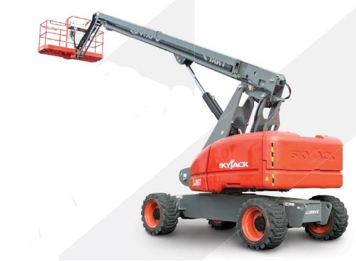 A Boom Lift (MEWP) axle based 4x4
EASYDRIVE directional sensing drive and steer system
Is used to lift material up in the air safely
26.21m raised platform height
28.21m working height
23.42m horizontal reach
CE Specification, oscillating axle
360° continuous rotation
3 section boom
1.68m articulating jib
foam filled tyres
swing out Kubota Stage V diesel engine
0.91m x 1.8m steel platform with modular rails
load sense system and SGE secondary guarding 
GVW 17.550kg
Dual platform capacity of 340kg/227kg