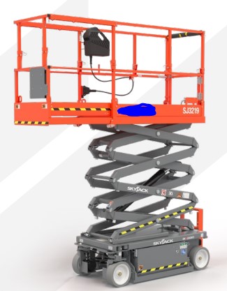 Scissor lift mobile elevating work platforms.

The scissor lift has a 5.79 metre raised platform height, 7.79 metre working height, with a CE specification 24V DC, universal charger.

It has solid non-marking grey tyres, 0.91m roll out extension deck, pothole protection and integral control and load sensing system.

The gross vehicle weight is 1476 kg, with a platform capacity of 227 kg.
Scissor lift mobile elevating work platforms.