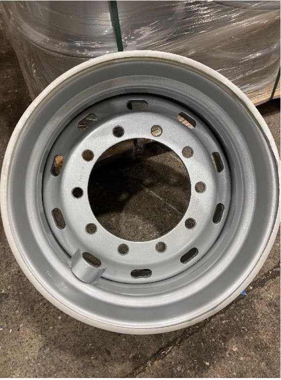 Agricultural Steel Wheels for use on agricultural slow speed trailers
Used as a Wheel for Transportation of agricultural goods on a agricultural slow speed trailer
Manufactured by a factory mass production assembly.
Discs fully welded into bare rims 
Characteristics denote countersunk stud holes for wheel fastener type (A3 stud designation), which is not suitable for full road-going high speed applications, only slow speed agricultural homologation. Wheels are stamped ‘Agricultural Use’ to support this usage.
Size is 14.00" x 19.5" & 14.00 x 22.5". 
Made of Steel.
Goods are palletised and film wrapped.